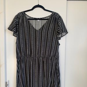Old Navy Black and White Stripe Dress